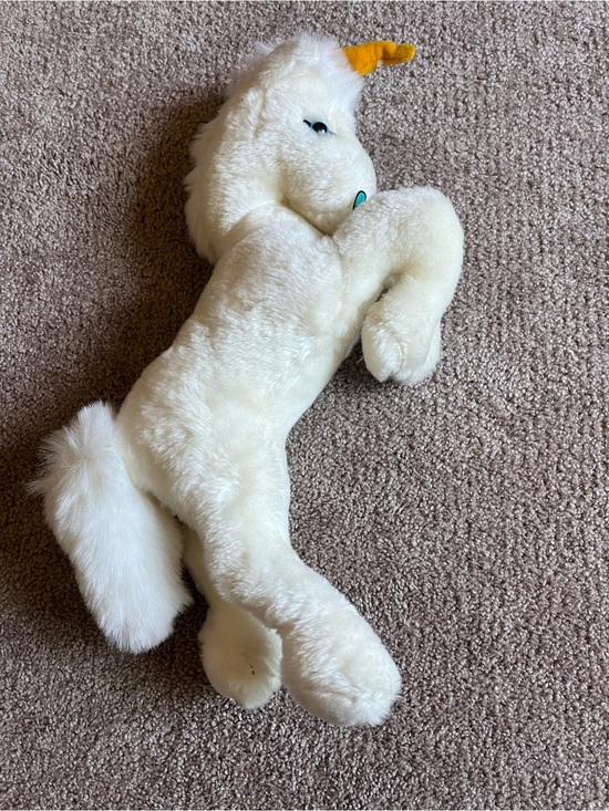 Vintage Other - VTG 80’s Mighty Star White Unicorn Plush Toy